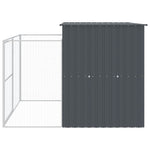 Dog House with Run Anthracite 214x253x181 cm Galvanised Steel 3189119