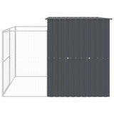 Dog House with Run Anthracite 214x253x181 cm Galvanised Steel 3189119
