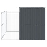 Dog House with Run Anthracite 214x253x181 cm Galvanised Steel 3189119