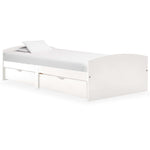 ZNTS Bed Frame with 2 Drawers without Mattress White 90x200 cm 322155