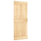 Sliding Door with Hardware Set 85x210 cm Solid Wood Pine 3203066