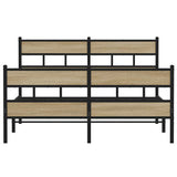 Metal Bed Frame without Mattress Sonoma Oak 140x190 cm 4017120