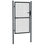 Mesh Garden Gate Galvanised Steel 100x150 cm Grey 145773