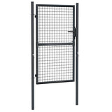 Mesh Garden Gate Galvanised Steel 100x150 cm Grey 145773