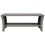 ZNTS Coffee Table Grey 100x50x40 cm Poly Rattan 319391