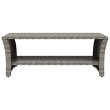 ZNTS Coffee Table Grey 100x50x40 cm Poly Rattan 319391