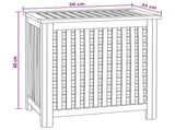 Laundry Basket Natural Solid Teak Wood 42024289