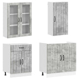 Kitchen Unit LUCCA 8 pcs Concrete Grey Engineered Wood 3438146