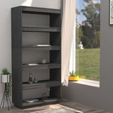 Book Cabinet/Room Divider Grey 80x35x167 cm Solid Pinewood 810896