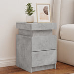 ZNTS Bedside Cabinet with LED Lights Concrete Grey 35x39x55 cm 836755