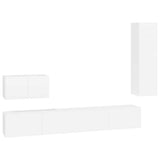 4 Piece TV Cabinet Set White Engineered Wood 3114326