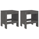 Garden Stools 2 pcs Grey 40x36x45 cm Solid Wood Pine 825340