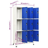 Locker Cabinet Grey and Blue 90x45x180 cm Steel 339810