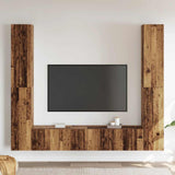Wall Mounted TV cabinets 6 pcs Old Wood Engineered Wood 3328985
