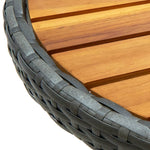 Tea Table Grey 60 cm Poly Rattan and Solid Acacia Wood 316510