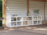 Outdoor Kitchen Cabinet MEPPEL 3 pcs White Solid Pine Wood 3443813