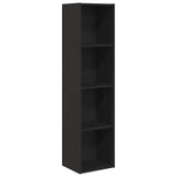 Book Cabinet Black Oak 143 x 30 x 36 cm Engineered Wood 862409
