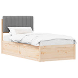 Bed Frame with Upholstered Headboard Light Grey 90 x 200 cm 877794