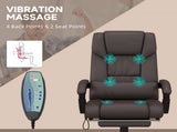 6-Point Massage Office Chair, PU Leather Desk Chair with Adjustable Height and Footrest for Home T3398P328211