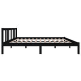 Bed Frame without Mattress Black Solid Wood 150x200 cm King Size King Size 814893