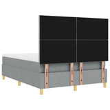 Box Spring Bed with Headboard Light grey 140 x 190 cm Fabric 3339693