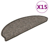 Stair Mats Self-adhesive Sisal-Look 15 pcs 65x21x4 cm Grey and Beige 326872