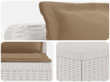 5-Seater Garden Sofa with Cushions Rattan Look PP White 3444060