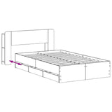 Bed Frame with Storage Smoked Oak 120 x 190 cm Engineered Wood 3433940
