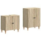 2 Piece Bathroom Cabinet Set ALKMAAR Sonoma Oak Engineered Wood 3417587