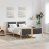 Bed Frame with Headboard Dark Grey 135 x 190 cm Fabric 878340