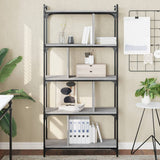 Bookcase 5-Tier Grey Sonoma 76x32x158 cm Engineered Wood 833943