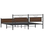 Metal Bed Frame without Mattress Brown Oak 200x200 cm 3325139