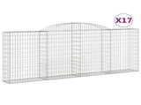 Arched Gabion Baskets 17 pcs 300x30x120/140 cm Galvanised Iron 3146552