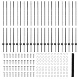 Welded Wire Fence 50 x 1.4 m PVC-Coated Steel Grey Mesh 3336904