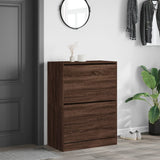 Shoe Cabinet with 2 Flip-Drawers Brown Oak 80x42x108 cm 3214405