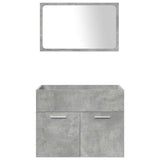 ZNTS 5 Piece Bathroom Furniture Set Concrete Grey Engineered Wood 3324905