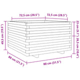 Garden Planter White 80x80x49.5 cm Solid Wood Pine 3282530