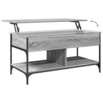 ZNTS Coffee Table Grey Sonoma 100x50x50 cm Engineered Wood and Metal 845369