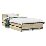 Bed Frame with Drawers without Mattress Sonoma Oak 75x190 cm Small Single 3279973