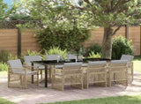 Garden Dining Set 9 pcs Beige Poly Rattan 3380644