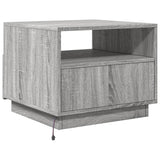 ZNTS Coffee Table with LED Lights Grey Sonoma 50x49x40 cm 839831