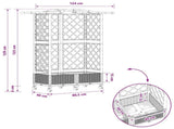 Raised Bed with Trellis and Roof Grey 124 x 40 x 129 cm PP 3423019
