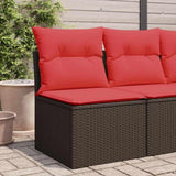 Garden Sofa with Cushion Brown 55 x 62 x 69 cm Poly Rattan 366224