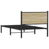 Metal Bed Frame without Mattress Sonoma Oak 100x200 cm 4007711