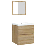 Bathroom Sink Cabinet with Basin and Mirror Sonoma Oak 3114173