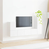 TV Cabinet Set Wall-mounted 3 pcs White Engineered Wood 3409015