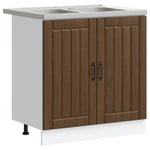 Kitchen Cabinet with Door Lucca 2 pcs Brown 80 x 46 x 81.5 cm 3315018