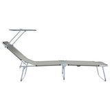Sun Lounger Folding 2 pcs Grey 58 x 188 x 77cm Polyester 42003062