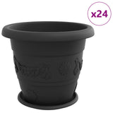 Plant Pots 24 pcs Black 39 x 32 cm Plastic 3403289