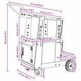 Welding Trolley Black 91 x 47 x 96 cm Steel 42010371
